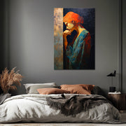 Kunstwerk Frau in Seitenansicht