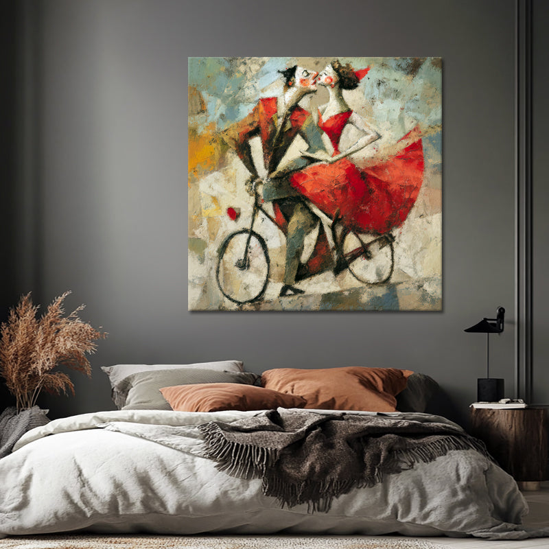 Koppel met Fiets Romantisch