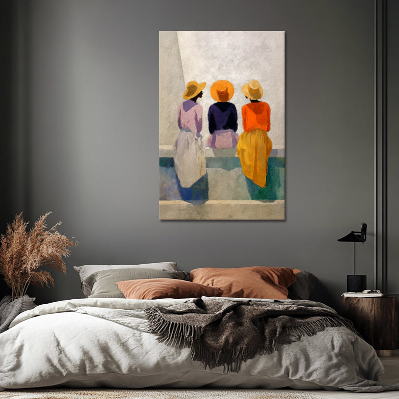 Drie vrouwen met brede hoeden III