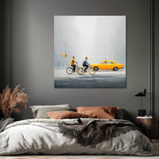 Stad fietsers kunst