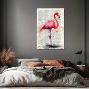 Flamingo Newspaper Art