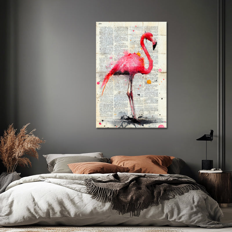 Flamingo Newspaper Art
