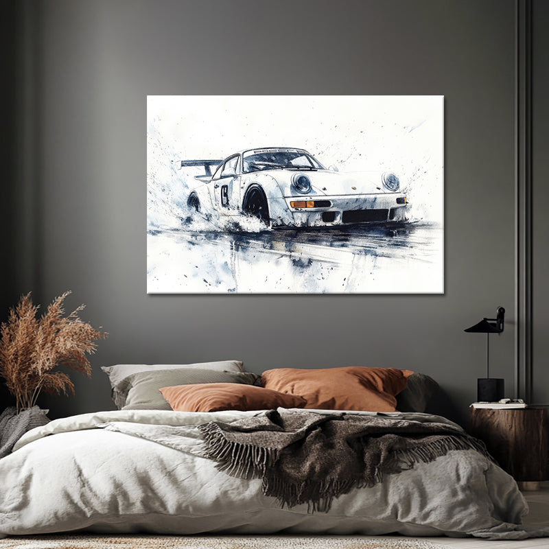 Zwart wit Porsche