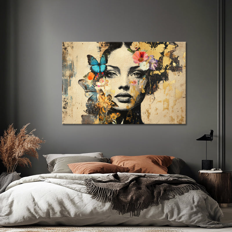 Vrouw-bloemen stijl