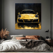 Gouden porsche schilderij