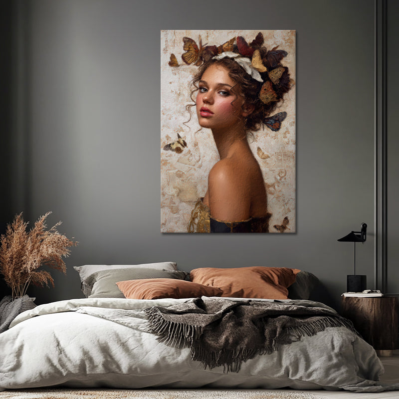 Portret met vlinders