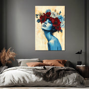 Frau in Blüte