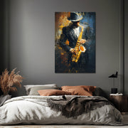 Mann mit Saxophon