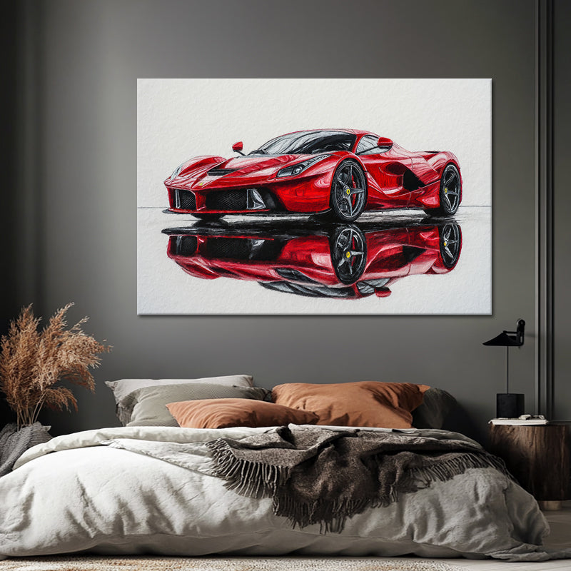 Schilderij Ferrari rood