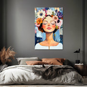 Frau mit schönen Blumen