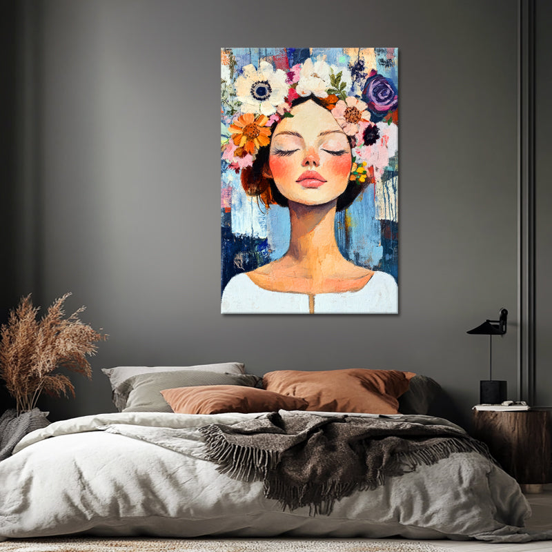 Frau mit schönen Blumen