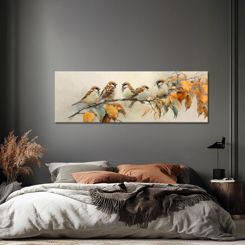 Panorama Vögel auf Ast