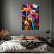kunstwerk kleurrijke bloemen