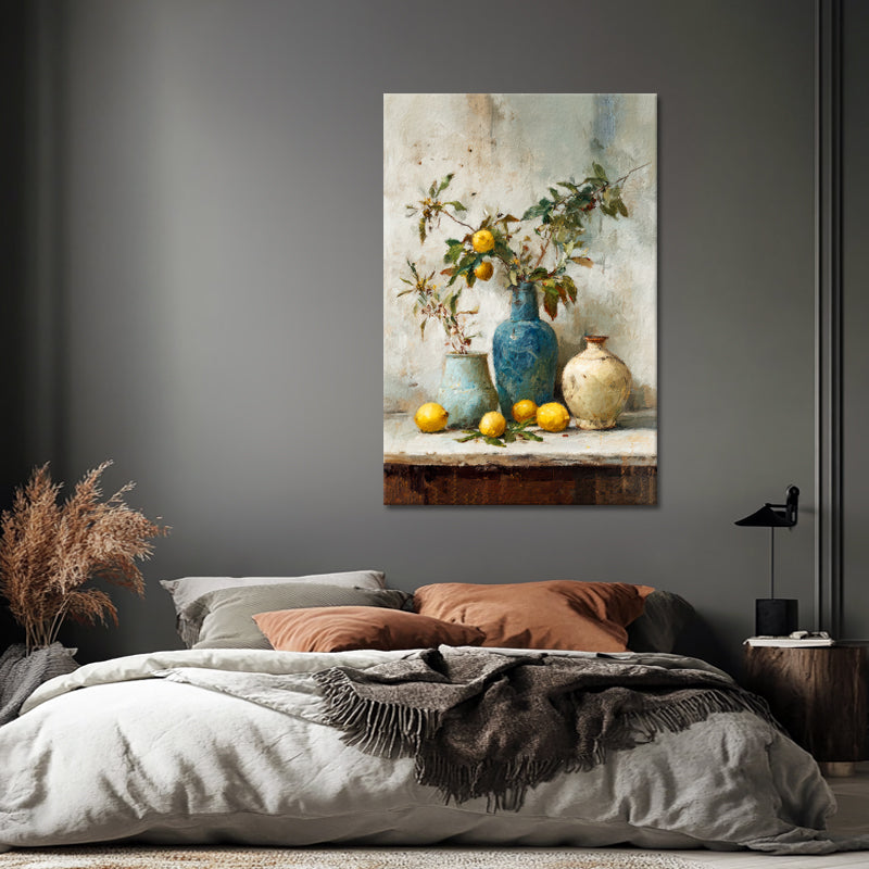 Stilleben mit Olive und Zitrone