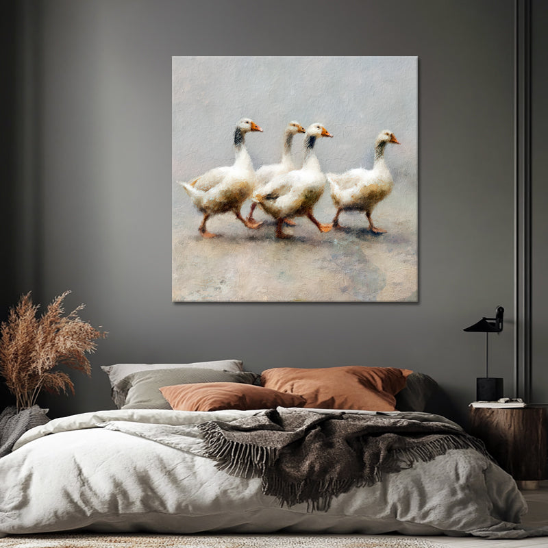 Vier Gänse Kunstwerk