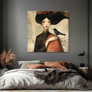 Surrealistisch Vrouw met vogelje II