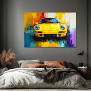 Porsche geel schilderij