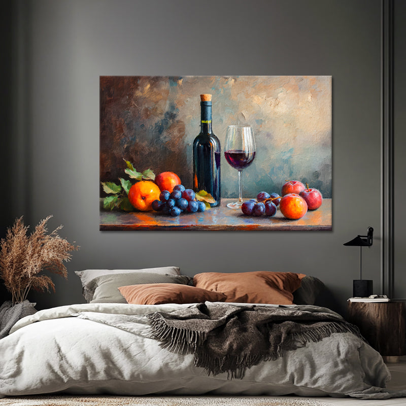 Gemälde Wein & Früchte II