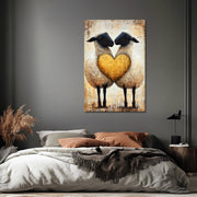 Zwei Schafe verliebt