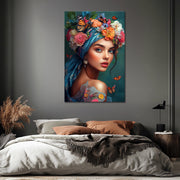 Vrouw in bloemen