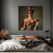Vrouw met hoge hoed