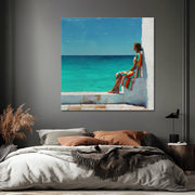 Wartende Frau am Meer