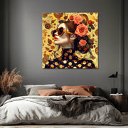 Frau mit Rosen Kunst