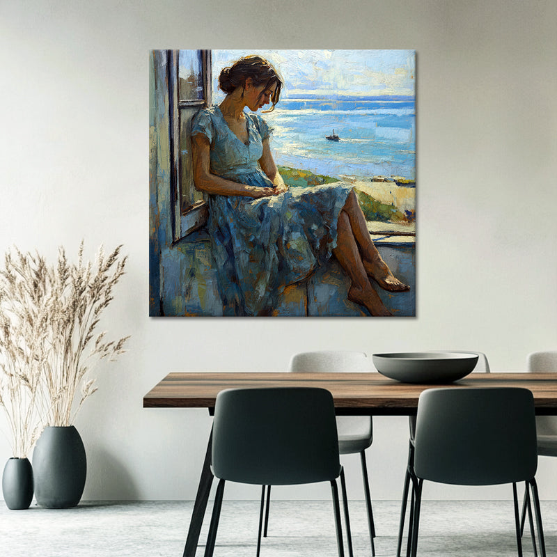 Frau blickt auf das Meer I