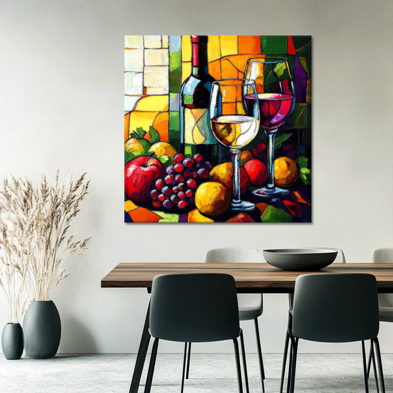 Wein im kubistischen Stil