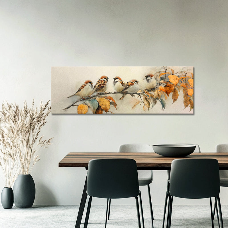 Panorama Vögel auf Ast
