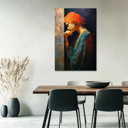 Kunstwerk Frau in Seitenansicht