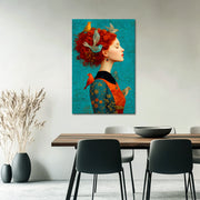 Vrouw met Vogeldecoratie