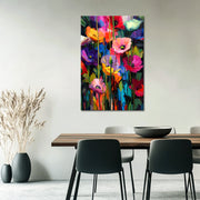 kunstwerk kleurrijke bloemen