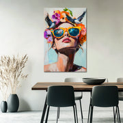 Schilderij Vrouw met vogels