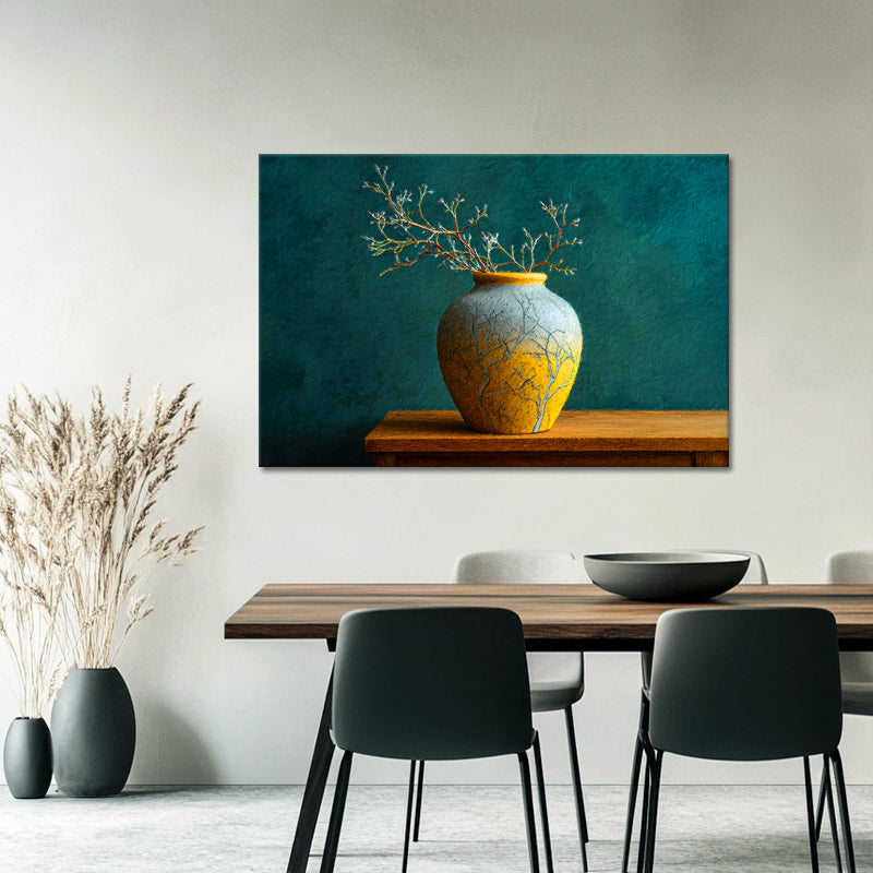 Keramikvase mit Blattversilberung