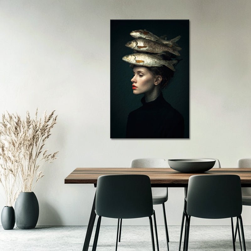 Surreëel Portret Vrouw Vis
