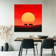 Käfige bei Sonnenuntergang