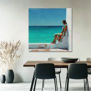 Wartende Frau am Meer