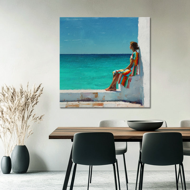 Wartende Frau am Meer