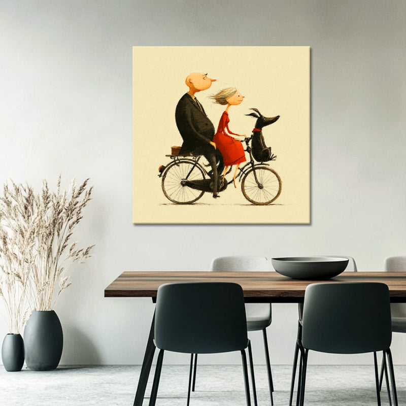 Koppel met hond op fiets III