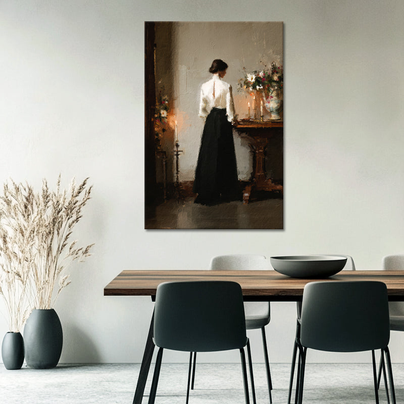 Frau in weißer Bluse
