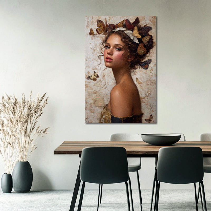 Portret met vlinders