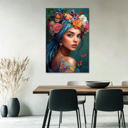 Vrouw in bloemen