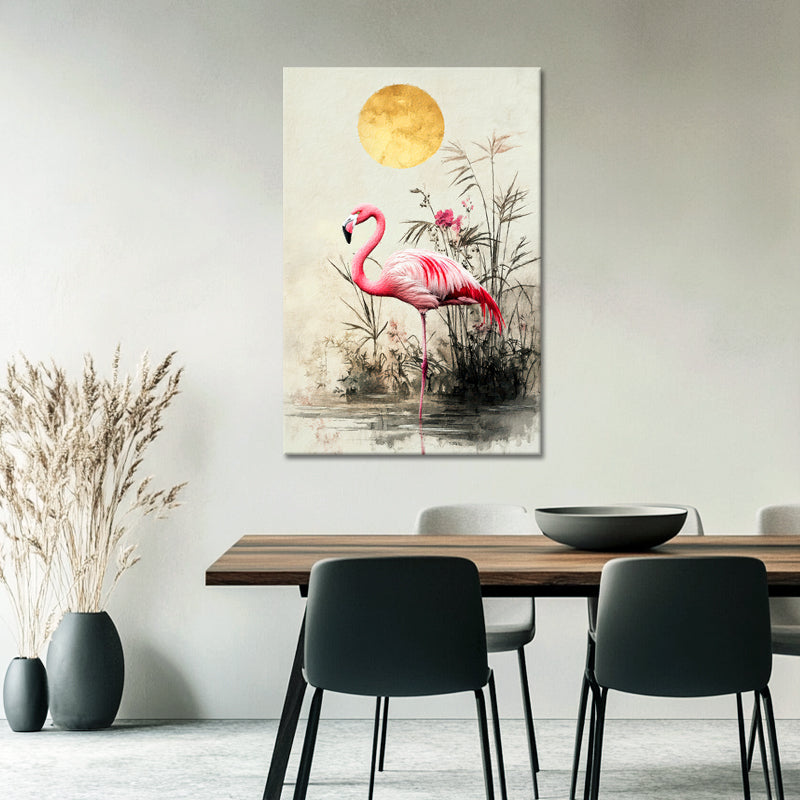Een roze flamingo