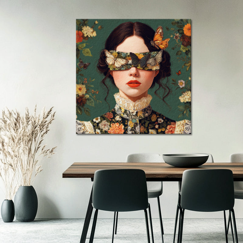 Vrouw Tussen Vlinders