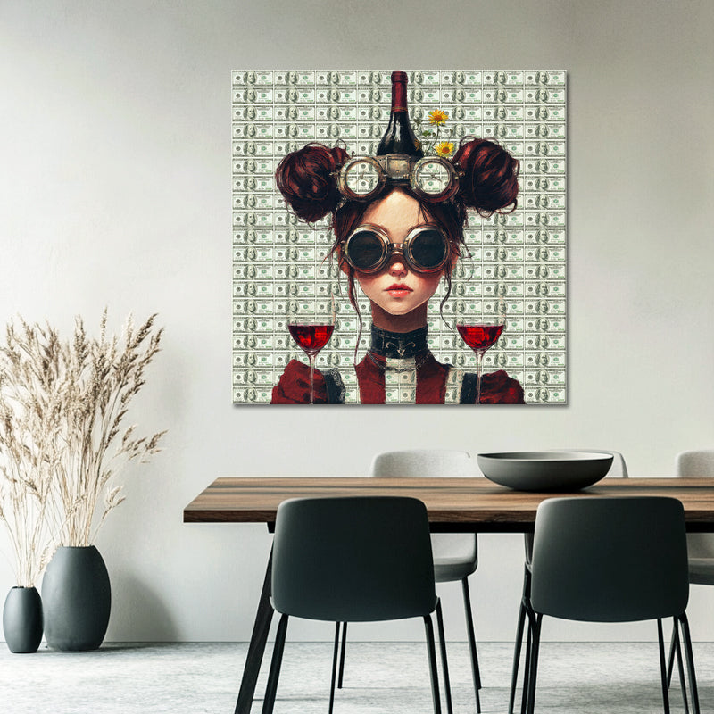 Modische Frau mit Wein