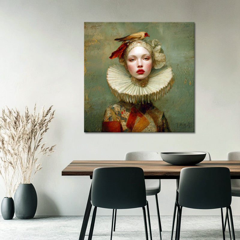Viktorianische Dame mit Vögelchen