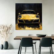 Gouden porsche schilderij