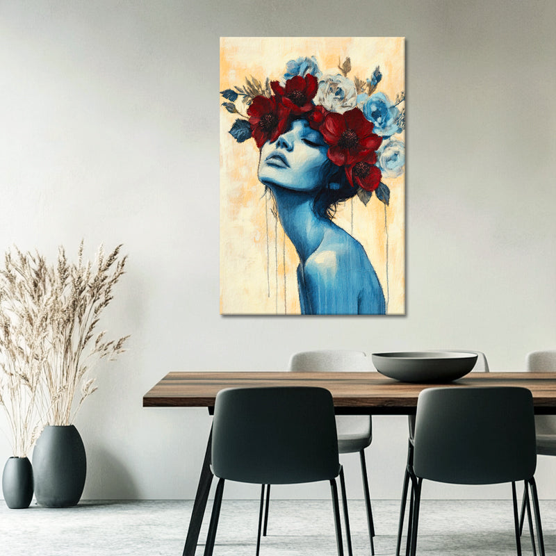 Frau in Blüte