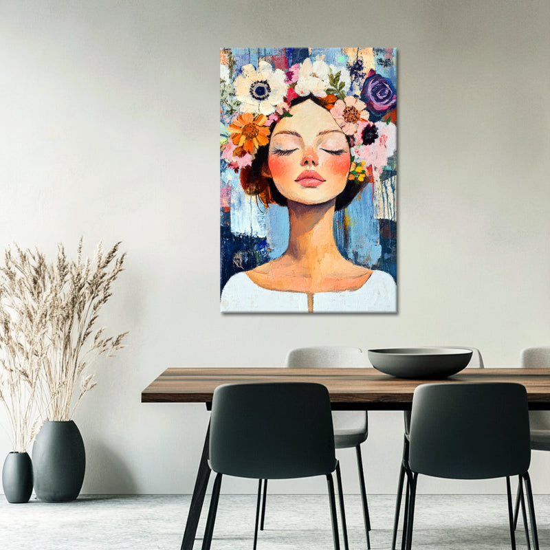 Frau mit schönen Blumen